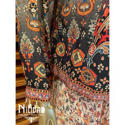 Multicolor Crepe Indo Western Set