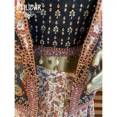Multicolor Crepe Indo Western Set