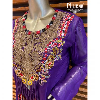 Violet Organza and Crepe Indo Western Sets