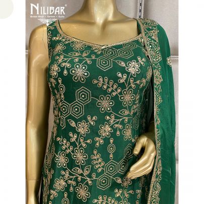 Green Chinon Garara Suit