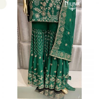 Green Chinon Garara Suit