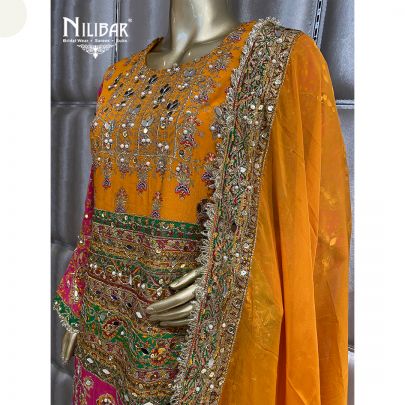 Multicolor Crepe and Organza Palazzo Suit