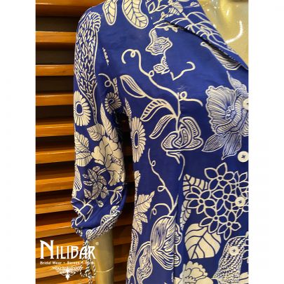 Blue and White Cotton Kurta Sets