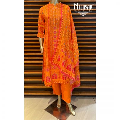 Orange Cotton Kurta Sets