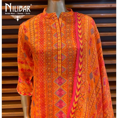 Orange Cotton Kurta Sets