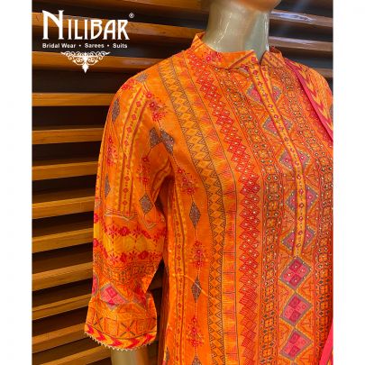 Orange Cotton Kurta Sets