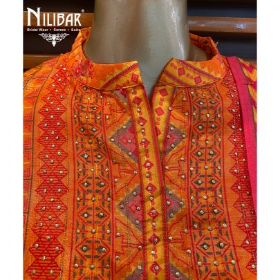 Orange Cotton Kurta Sets