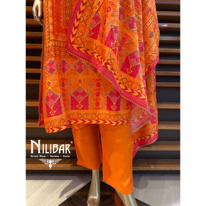 Orange Cotton Kurta Sets