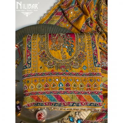 Mustard Crepe Unstitched Suit