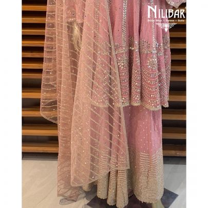 Blush Pink Peplum Sharara Suit