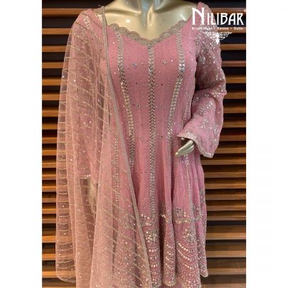 Blush Pink Peplum Sharara Suit