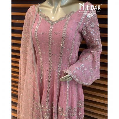 Blush Pink Peplum Sharara Suit