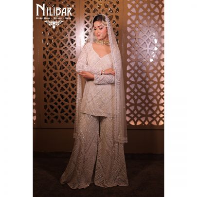 White Net Palazzo Suit