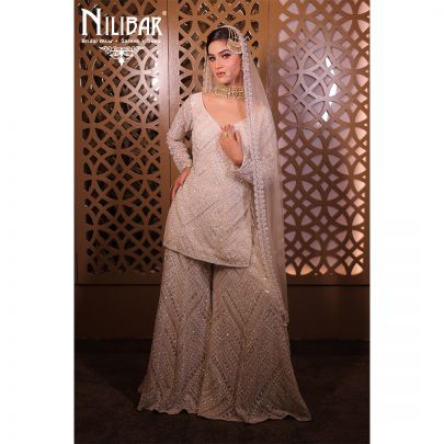 White Net Palazzo Suit
