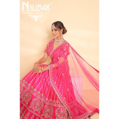Rani Pink Silk Bridal Lehenga