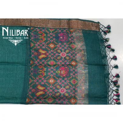 Jade Green Matka Silk Unstitched Suit 