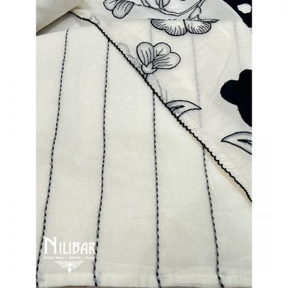 Light Cream Mul Cotton Unstitched Suit