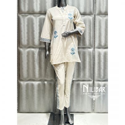 Ivory Cotton Printed Co-ord Set