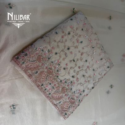 Ivory Lame Silk Shirt Paired With Bottom & Dupatta