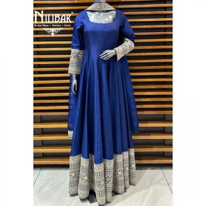 Blue Silk Anarkali Suit