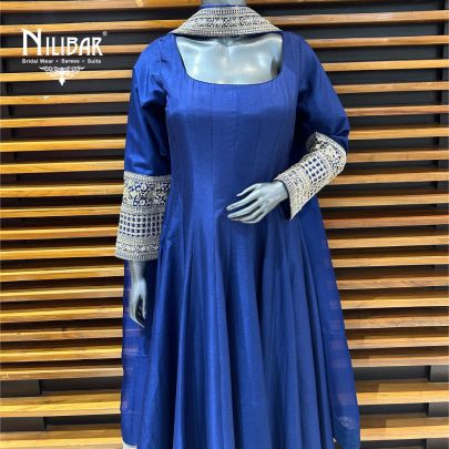 Blue Silk Anarkali Suit