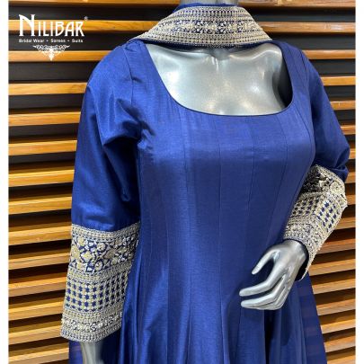 Blue Silk Anarkali Suit