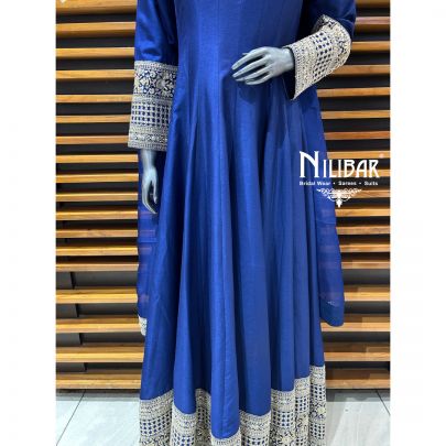 Blue Silk Anarkali Suit