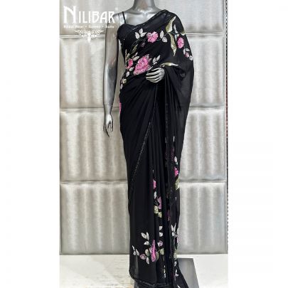 Black Georgette Saree