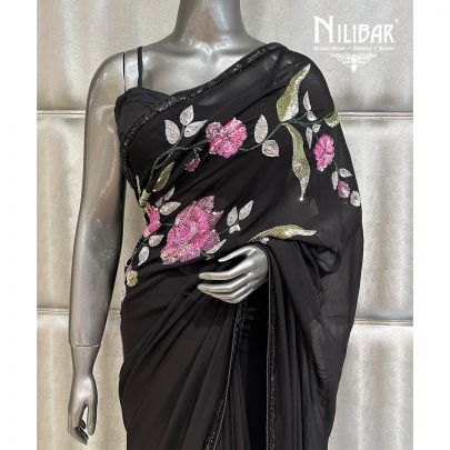 Black Georgette Saree