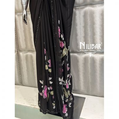 Black Georgette Saree