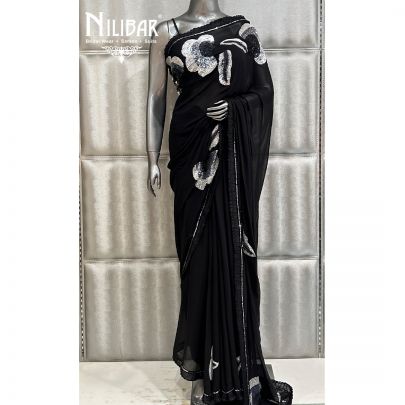 Black Georgette Saree