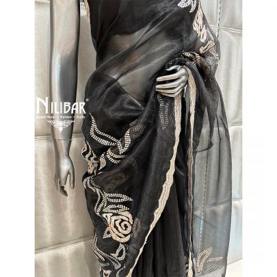 Black Organza Saree