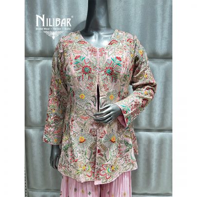 Light Pink Georgette Embroidered Co-ord Set