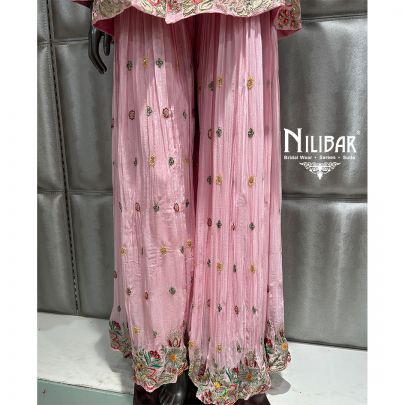 Light Pink Georgette Embroidered Co-ord Set