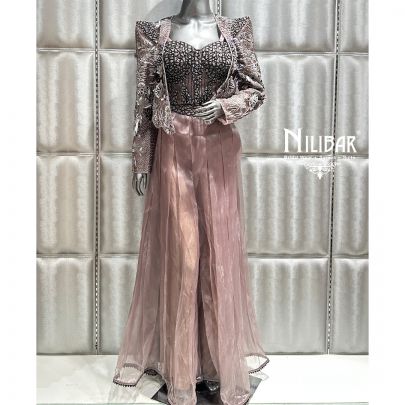 Mouse Tissue Three Piece Indo Western Set