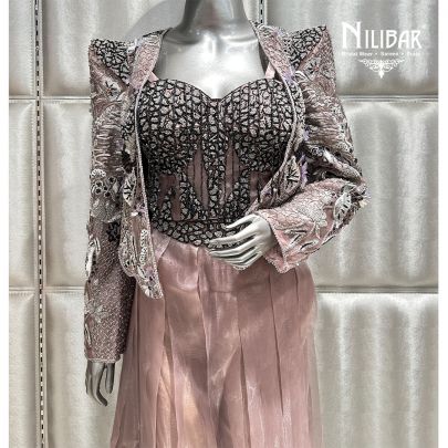 Mouse Tissue Three Piece Indo Western Set