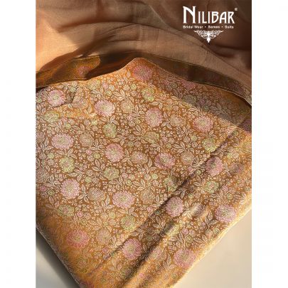 Mustard Yellow Banarasi Silk Unstitched Suit