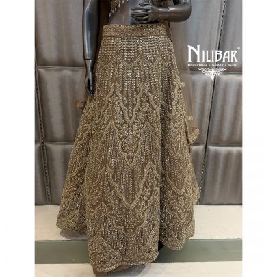 Gold Net Embroidered Lehenga