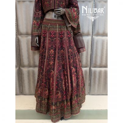Dark Mauve Crepe Lehenga