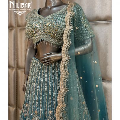 Blue Ombre Georgette Lehenga