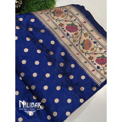 Navy Blue Silk Saree