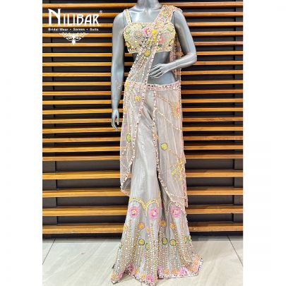 Lilac Silk Indo-Western Set