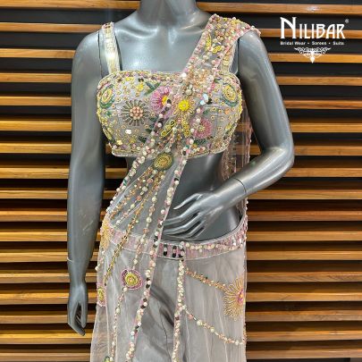 Lilac Silk Indo-Western Set