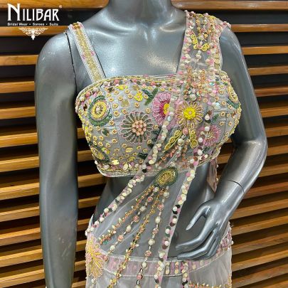 Lilac Silk Indo-Western Set