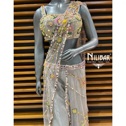 Lilac Silk Indo-Western Set