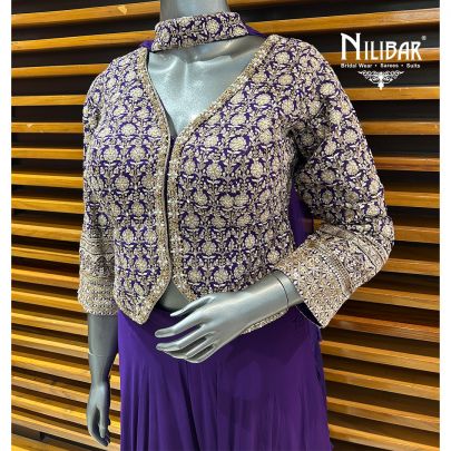 Purple Georgette Indo-Western Set