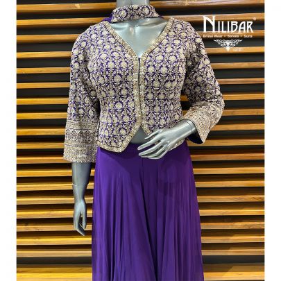 Purple Georgette Indo-Western Set