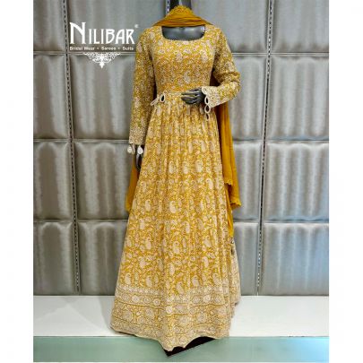 Yellow Georgette Anarkali Suit
