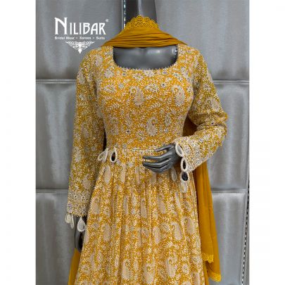 Yellow Georgette Anarkali Suit