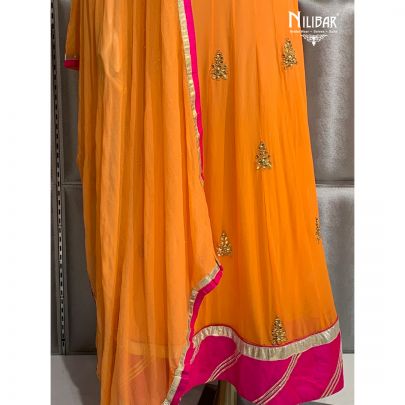 Orange Georgette Anarkali